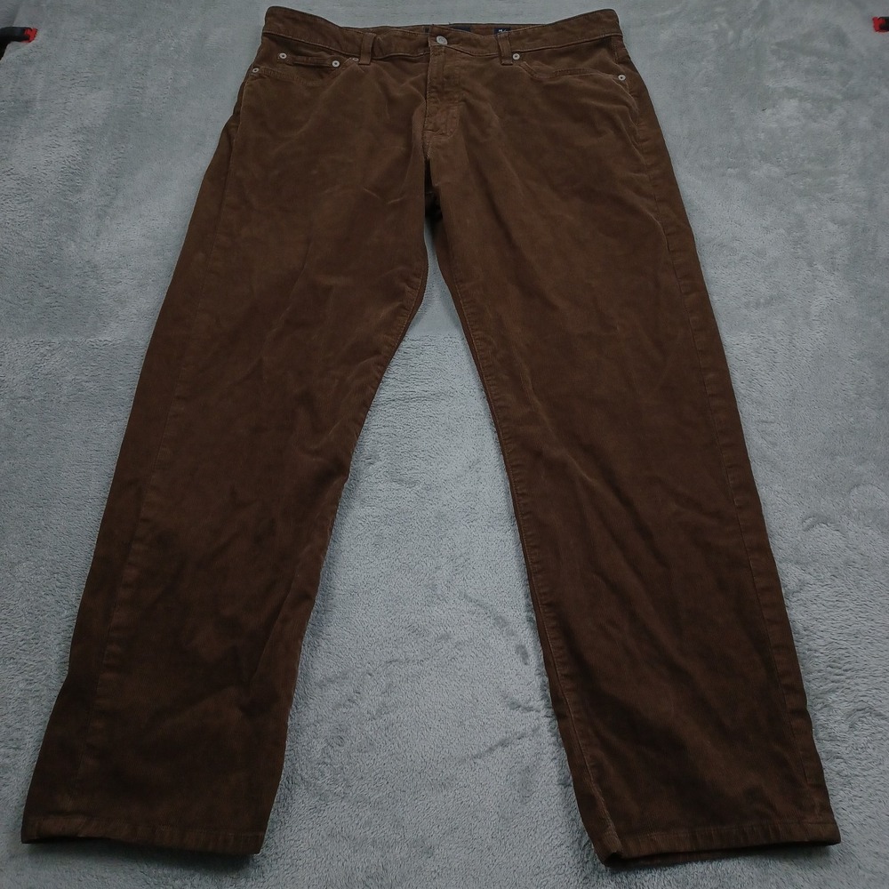 Lucky Brand Jeans Mens 36x30 Brown Corduroy 221 Straight Leg Preppy Pockets